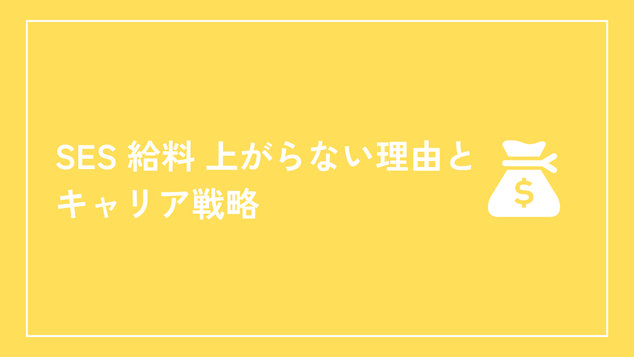 SES 給料 上がらない理由とキャリア戦略